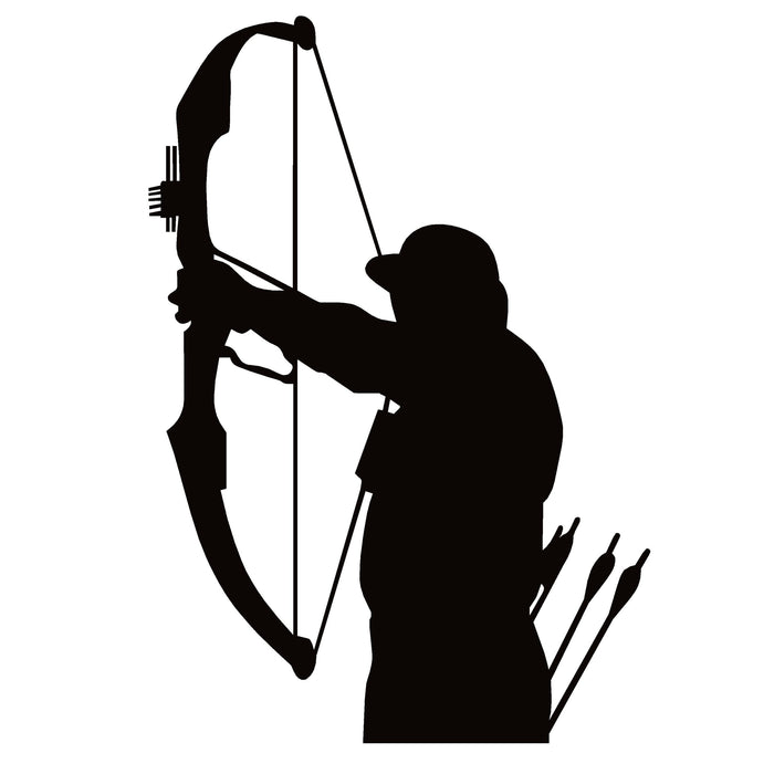 Archery Bow Hunter Shooting Decal – Archery Deer Bow Hunter Shooting Sticker – 7432