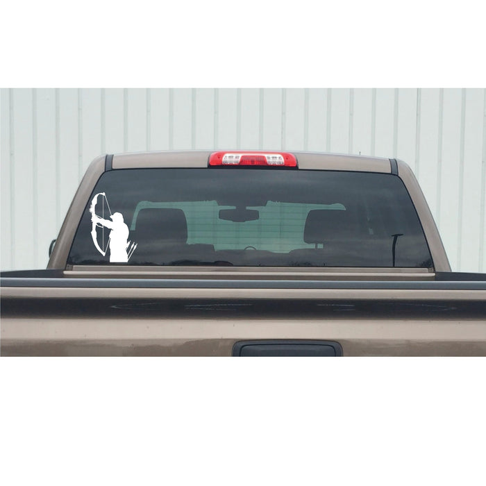 Archery Bow Hunter Shooting Decal – Archery Deer Bow Hunter Shooting Sticker – 7432