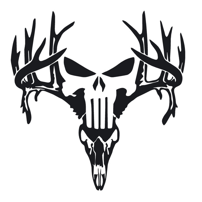 Punisher Hunting Dead Head Deer Skull Decal – Punisher Hunting Dead Head Deer Skull Sticker – 7439