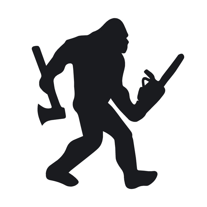 Yeti Chain-saw Axe Decal – Bigfoot Chain-saw Axe Sticker – 7450