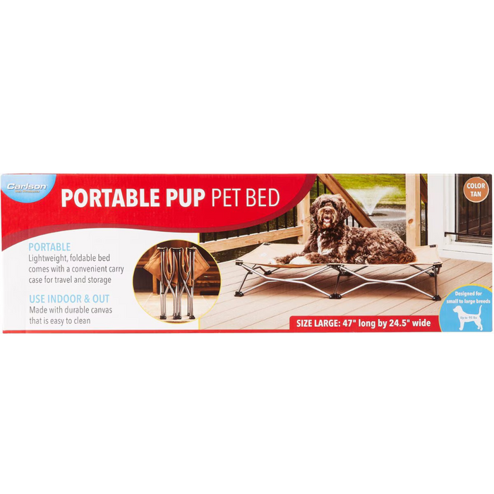 Carlson The Portable Pup - Large Pet Bed - Tan