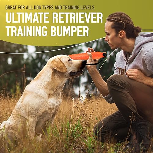 The HuntEmUp 2in Plastic Dog Training Bumper Dummy w/Valve Black White Flasher