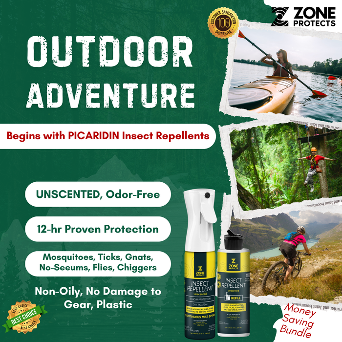 Insect Repellent, Picaridin, Unscented Mistosol + Refill Combo