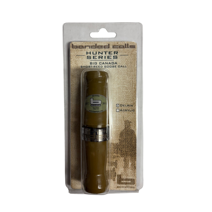 Banded Hunter Series Big Canada Short Reed Goose Call – Derlin, Large Frame, Realistic Honker Sounds