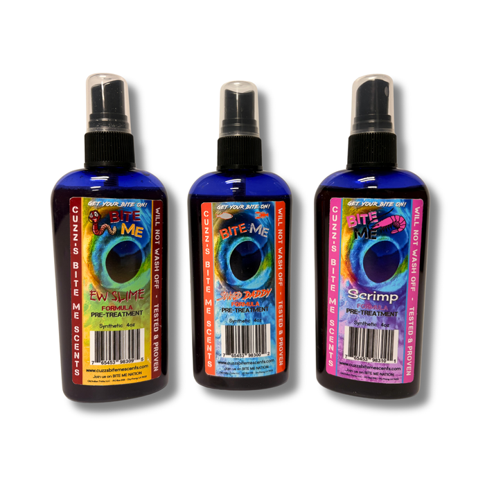 Cuzz’s Fish Attractant Bundle - Cuzz’s BITE ME Ultimate Fish Attractant Bundle – EW Slime, Scrimp & ShadDaddy