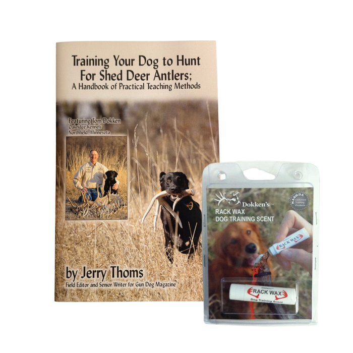 Dokken shed dog training book with antler rack wax for shed dog retrievers