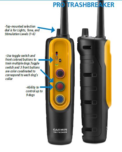 Garmin Pro Trashbreaker transmitter (features)