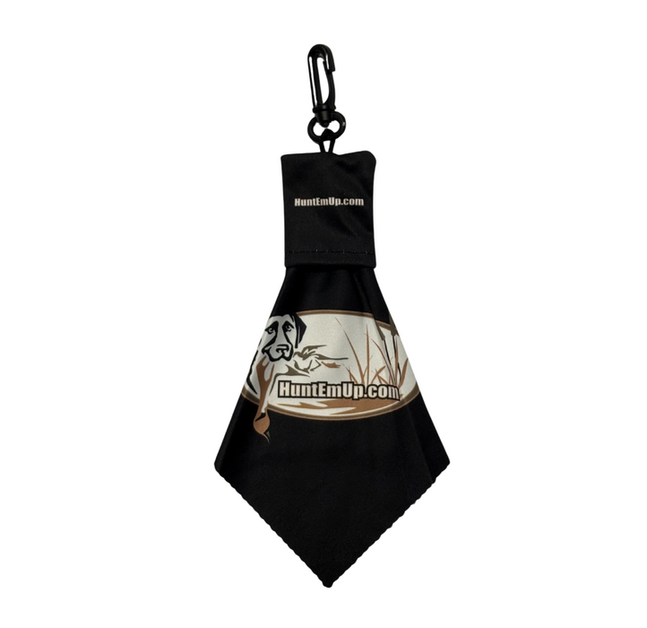 HuntEmUp Microfiber Lens Cleaning Cloth with Clip-On Pouch – Perfect for Trail Cameras, Glasses, Scopes & Electronics