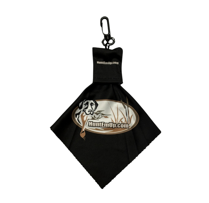 HuntEmUp Microfiber Lens Cleaning Cloth with Clip-On Pouch – Perfect for Trail Cameras, Glasses, Scopes & Electronics