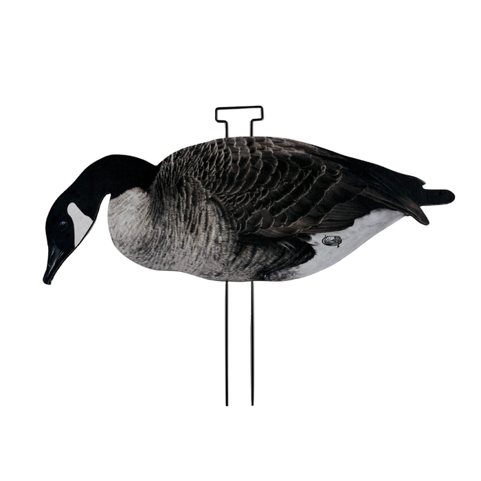 HuntEmUp Pro-Flock Flocked Canada Flock-Stopper Goose Silhouette Decoys (24-Pack) with HuntEmUp Silhouette Decoy Bag