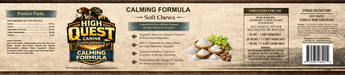 High Quest Canine Calming Formula Supplement full label
