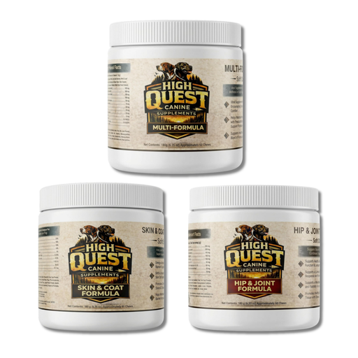 HQC core wellness 3 bottle bundle with multi formula, skin & coat, and Hip & joint supplements 