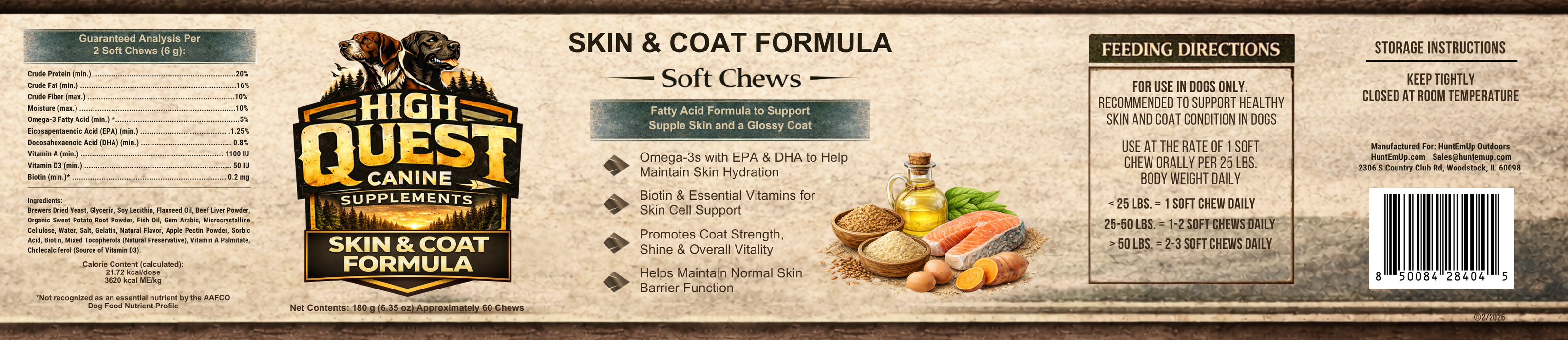 High Quest Canine skin and coat label 