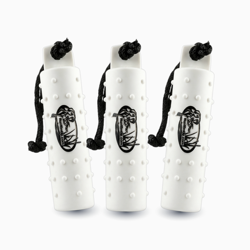 HEU Large 3inch white training bumper with valve and throw rope. 3 pack for retriever training