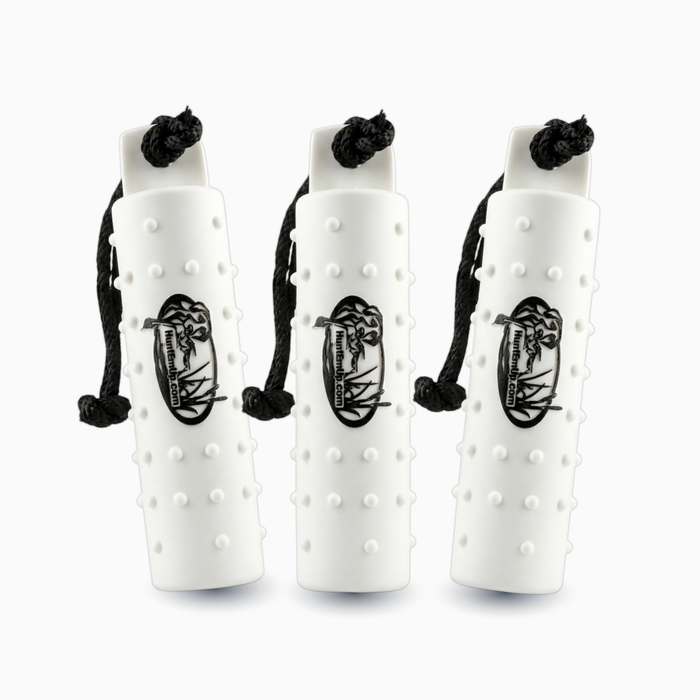 HEU Large 3inch white training bumper with valve and throw rope. 3 pack for retriever training