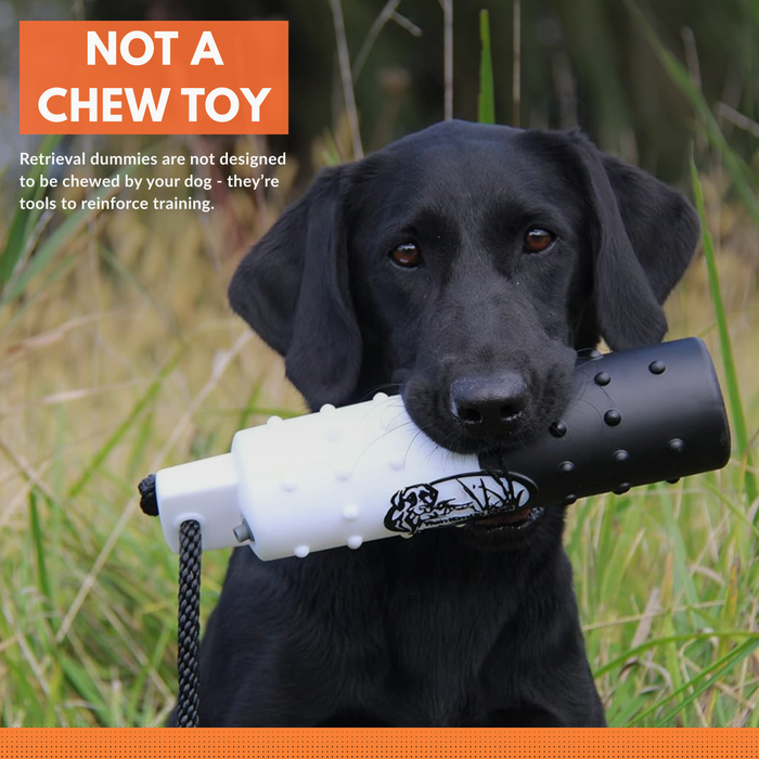 huntemup dog retriever bumper with knobby texture. not a chew toy