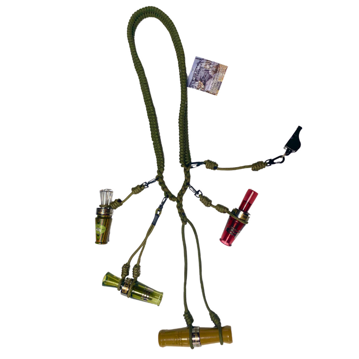 HuntEmUp Ultimate Zip Braid Call Lanyard 6 loop and whistle clip