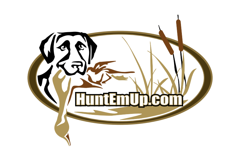 HuntEmUp brown, green, khaki logo