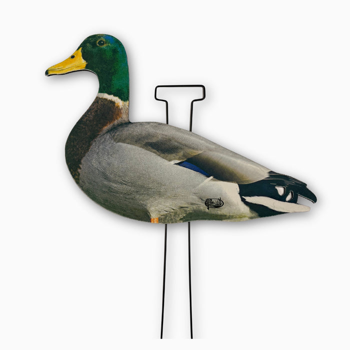 HuntEmUp mallard decoy alert silhouette with stake