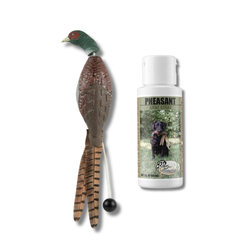 HEU Ultimate bundle with dog training pheasant dummy and concentrated pheasant scent