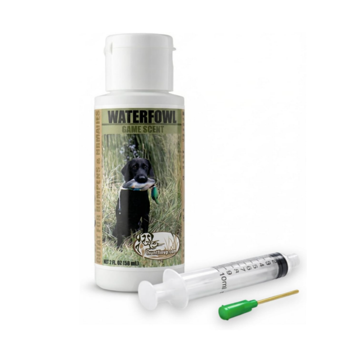 huntemup waterfowl scent for duck dog training with scent injector
