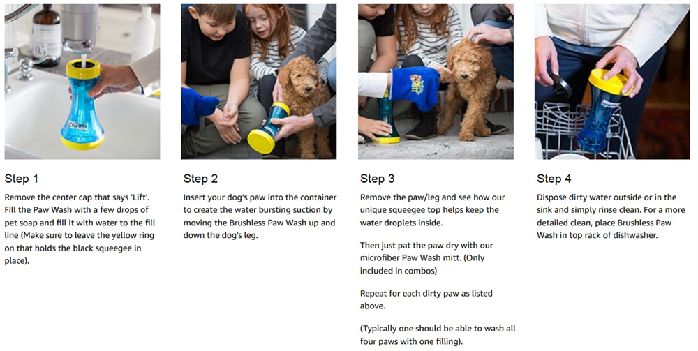 Paw Wash Instructions