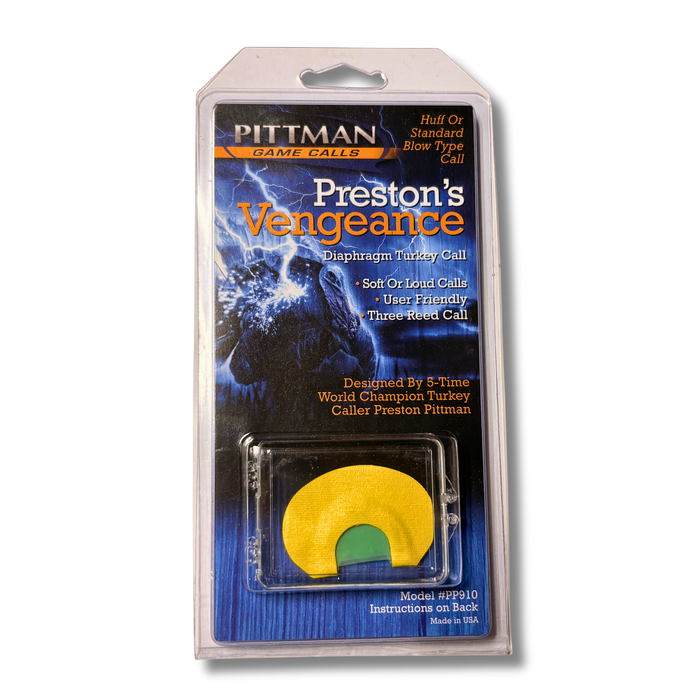 Pittman Vengeance Turkey Call, 3-Reed Diaphragm Mouth Call