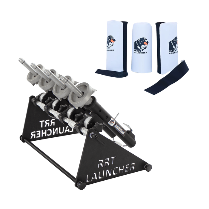 RRT marksman with handheld launchers and canvas streamer bumpers