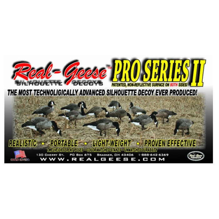 Real-Geese Pro Series II Silhouette Canada Goose Decoys – 1 Dozen