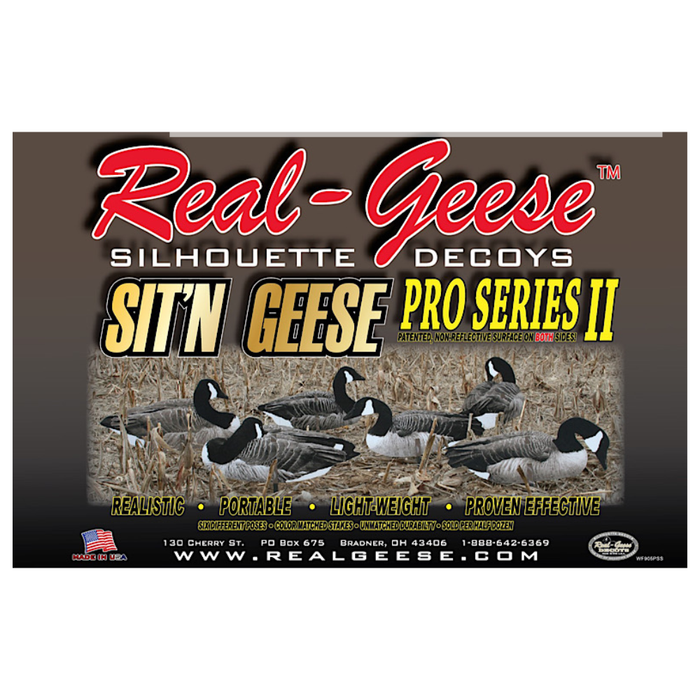 Real-Geese Pro Series II Sit’N Geese Silhouette Decoys – ½ Dozen