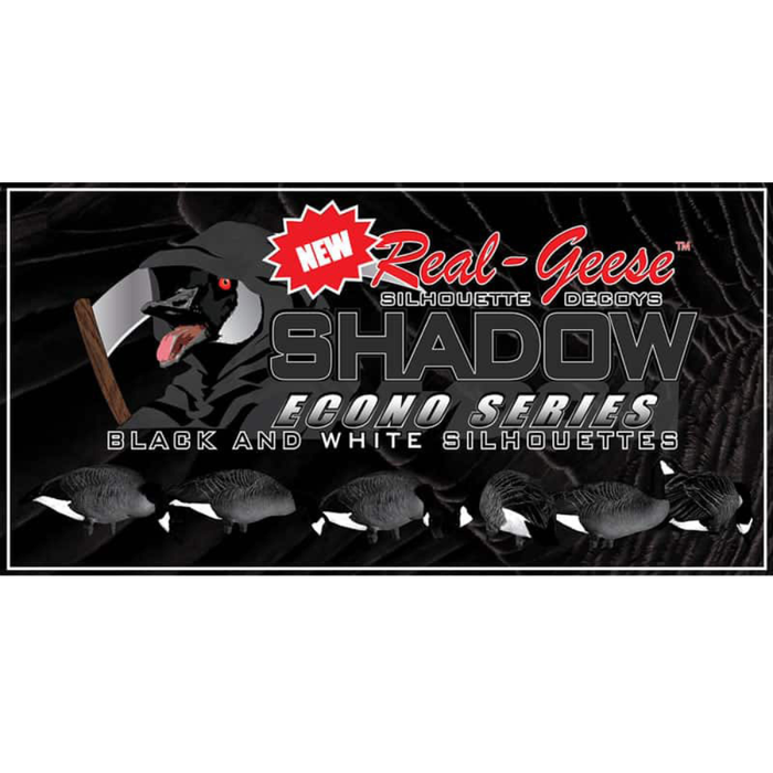real geese silhouette decoys shadow black and white goose decoys