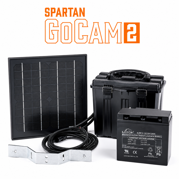 GoCam2 solar kit with battery. Solar panel, battery box for gocam 2, and external battery