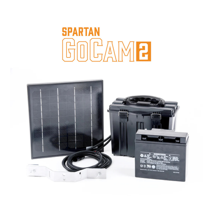 Spartan GoCam 2 Solar Panel Kit with Battery, Mount & Cable – 10W/15W Trail Camera Solar Power System