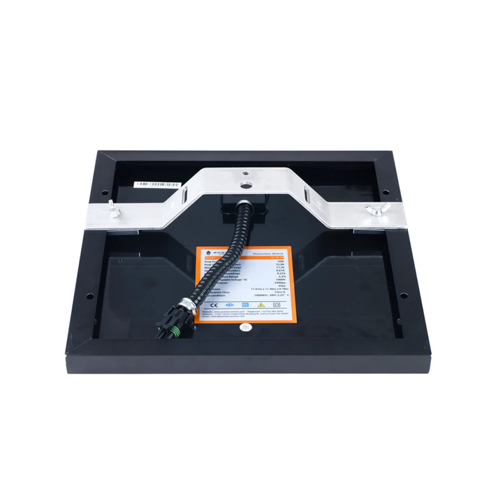 Spartan Solar Panel with mounting bracket on back. easy installation