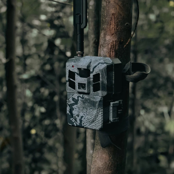 Spartan Trail Camera GoLive 3 mounted on tree, Areus Camo