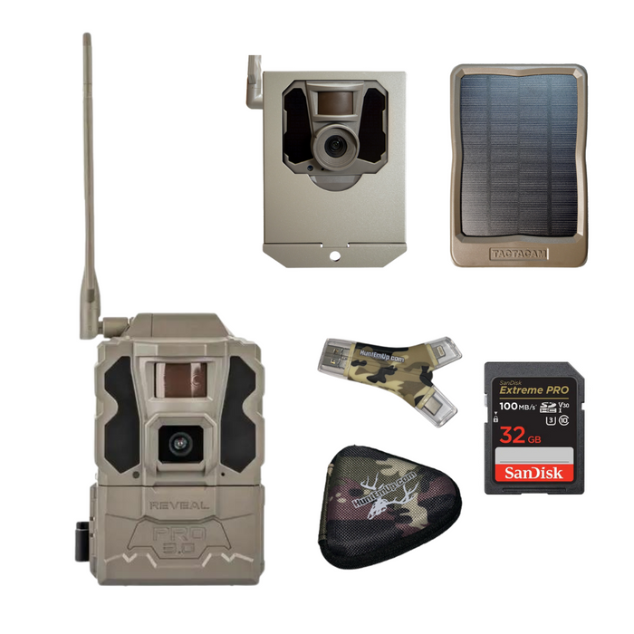 Tactacam REVEAL Pro 3.0 Super Bundle + Security Box & Solar Panel