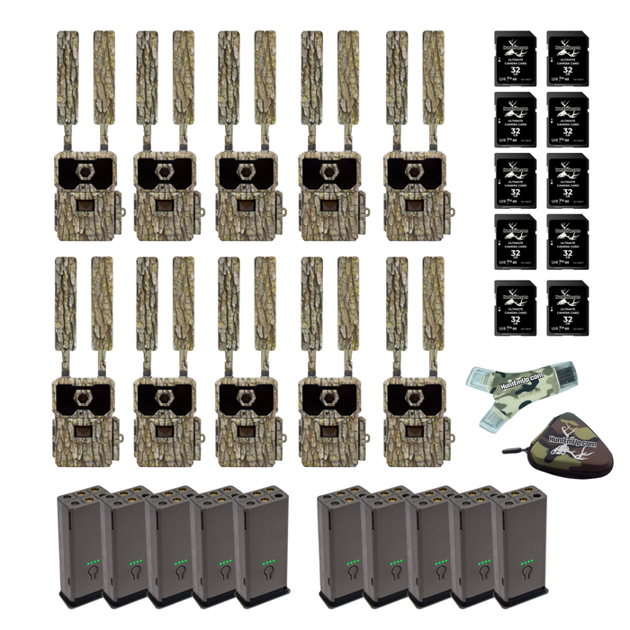 WiseEye Data Cam 2 No-Glow Bundle – Cellular Trail Camera with 32GB SD Card, Card Reader & Case