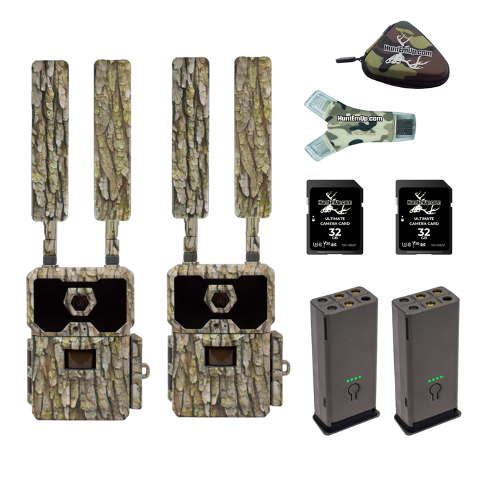 WiseEye Data Cam 2 No-Glow Bundle – Cellular Trail Camera with 32GB SD Card, Card Reader & Case