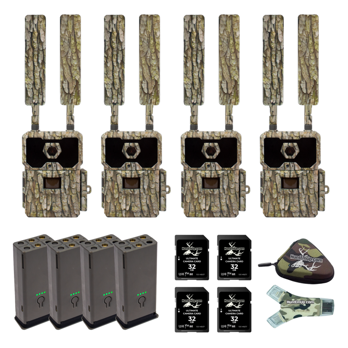 WiseEye Data Cam 2 No-Glow Bundle – Cellular Trail Camera with 32GB SD Card, Card Reader & Case