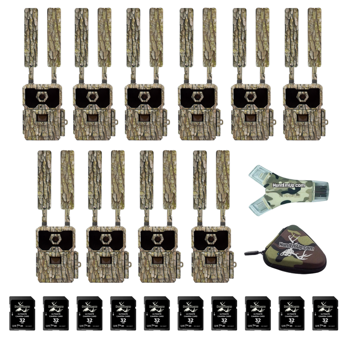 wiseeye 10pk data cam 2 no glow trail camera with 10 sd cards