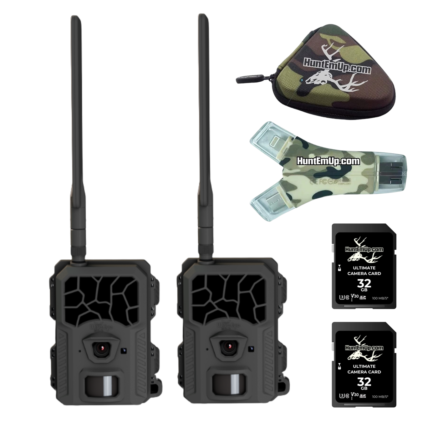 WiseEye Mini Cam Bundle - 2 Pack with 32GB SD Card & Reader Included