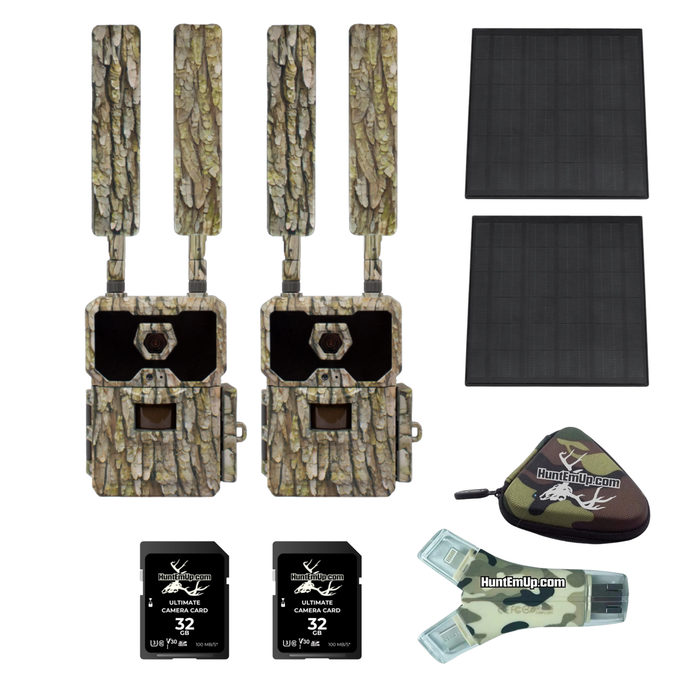 solar bundle two pack with 2 solar panels and 2 sd cards