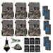 yellowstone.ai Y2 trail camera power bundle 6 pack with rechargeable lithium battery, sd card, mounting strap, card reader, case, and microfiber cleaning cloth
