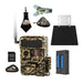 yellowstone.ai solar power bundle with Y2 trail camera, solar panel, battery pack, card reader, case, microfiber cloth, and sd card