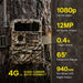 Y2 1080p full HD video, 12mp 4k quality images, 4G LTE auto connect quad carrier with no glow night vision