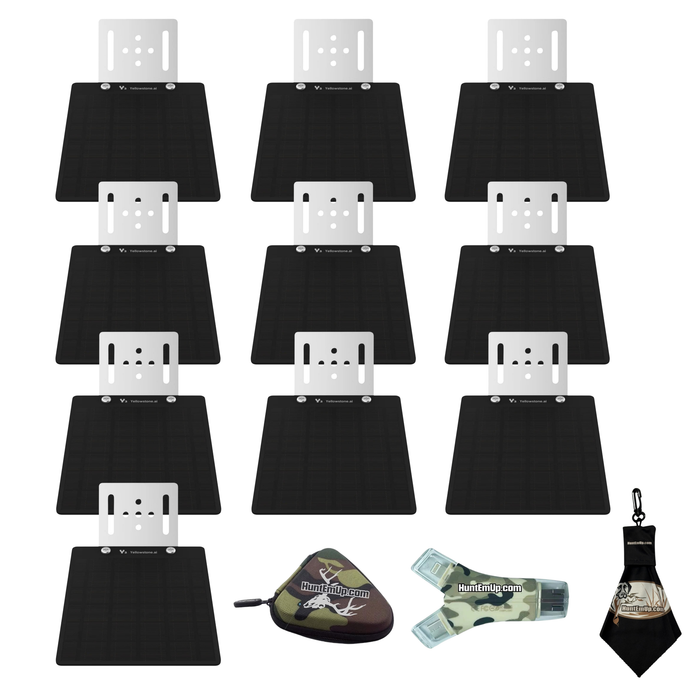 Yellowstone Solar panel 10pack with huntemup high speed card reader, case, and microfiber lens cleaning cloth