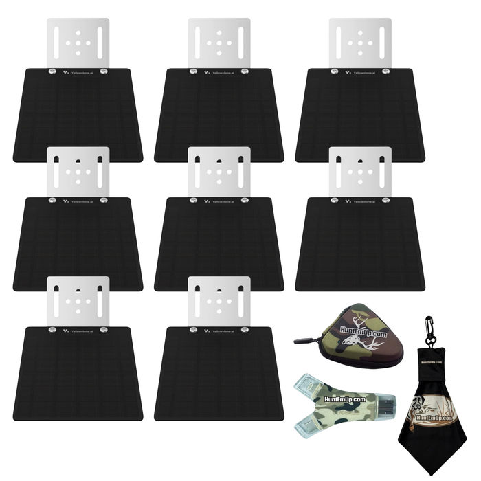 Yellowstone Solar panel 8pack with huntemup high speed card reader, case, and microfiber lens cleaning cloth