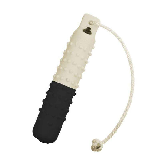 Dokken 2 inch Plastic Knobby Retrieving Dog Training Bumper with Air Valve Black White