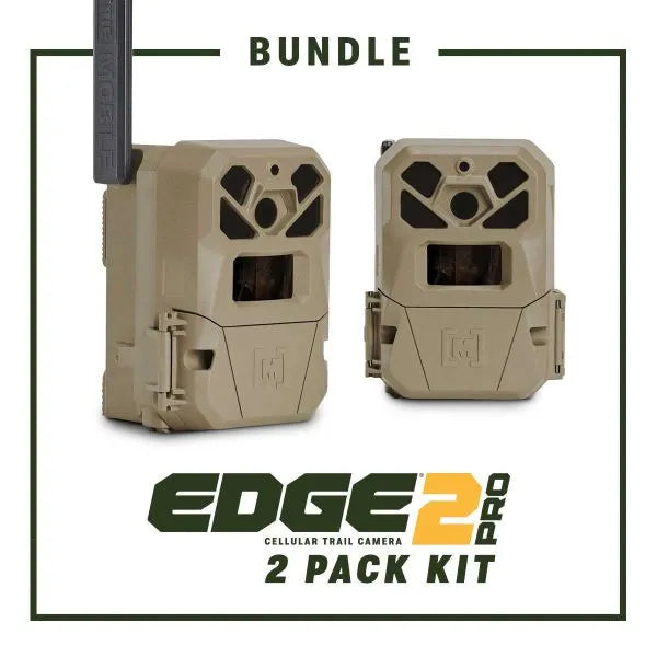 Moultrie EDGE 2 PRO Trail Camera 2-Pack – Advanced Cellular Game Camera Bundle with Built-In GPS, Smart Detection & HD Video