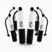 huntemup 2inch standard flasher knobby plastic dog training bumper for retrievers. throw rope with valve. 6pack bundle black and white